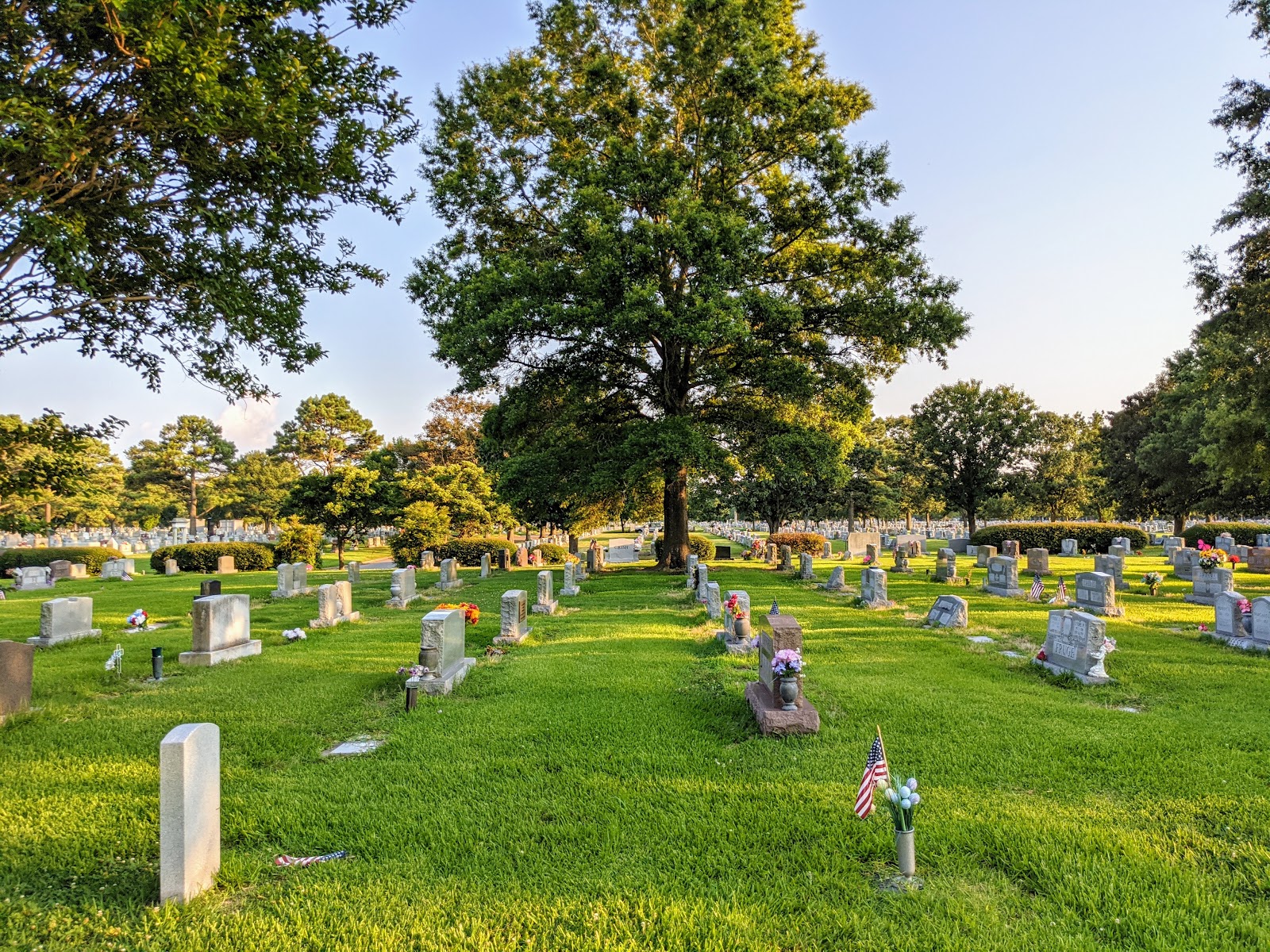 Forest Lawn Cemetery headstone and grounds