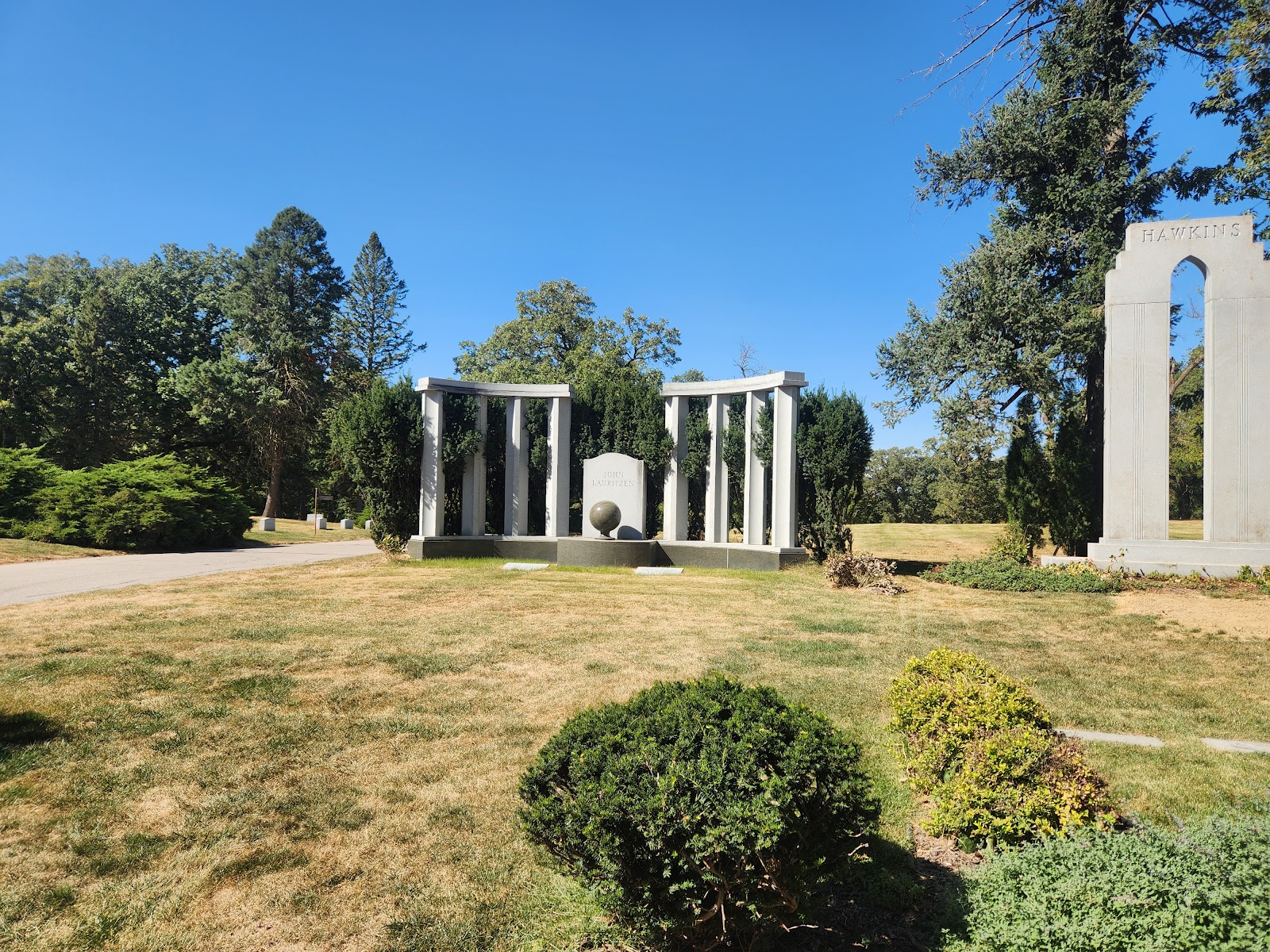 Forest Lawn Funeral Home, Cemetery, and Mausoleum cemetery grounds and headstones