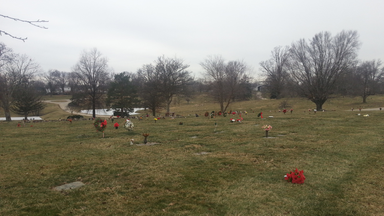Forest Lawn Memorial Park cemetery grounds and headstones