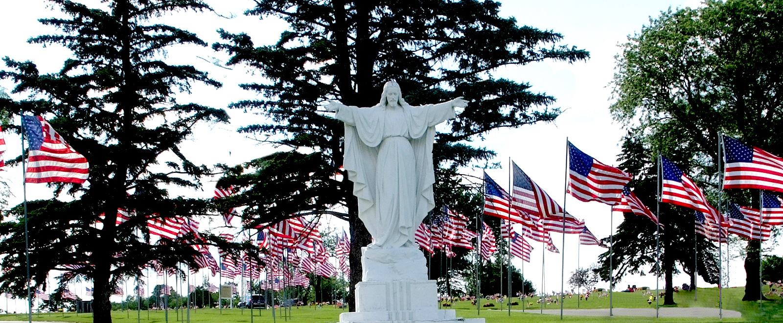Garden of Memories cemetery grounds and headstones