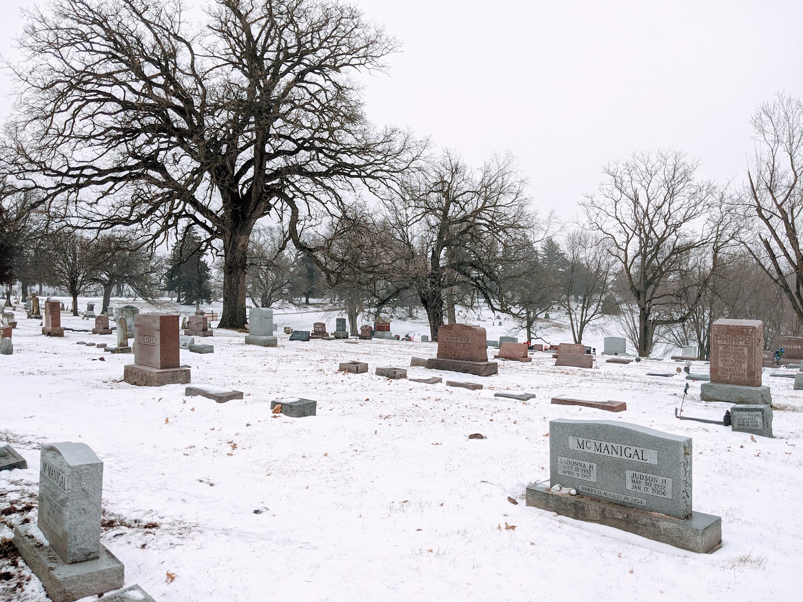 Glenwood Cemetery headstone and grounds