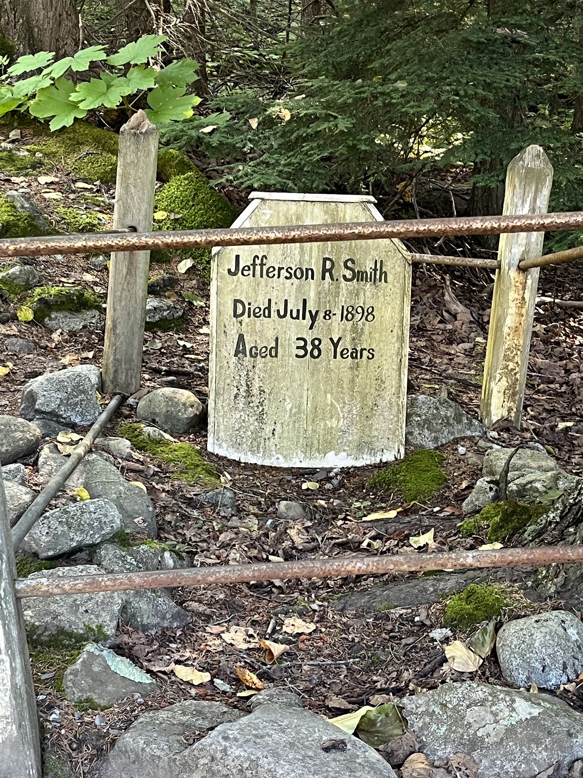 Gold Rush Cemetery cemetery grounds and headstones