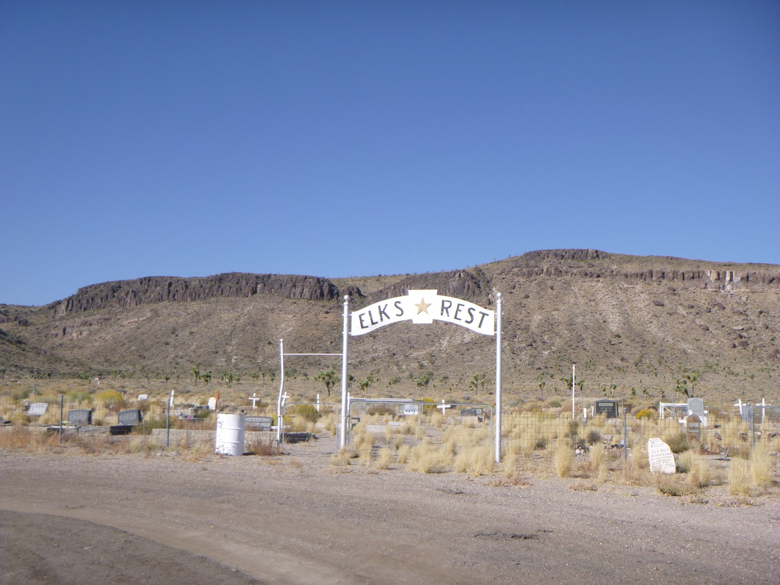 Goldfield Cemetery headstone and grounds