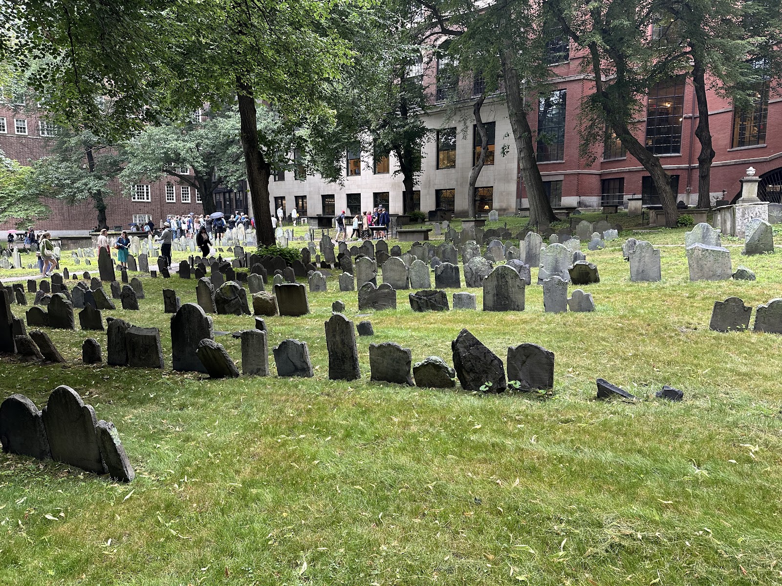 Granary Burying Ground cemetery grounds and headstones