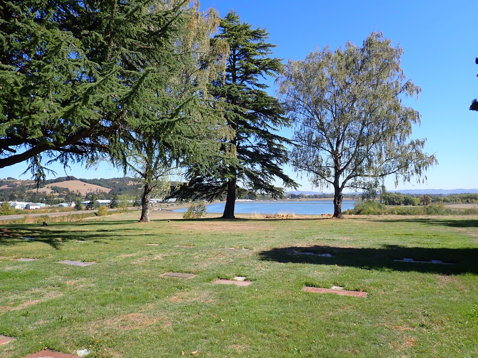 Green Crest Memorial Park cemetery grounds and headstones