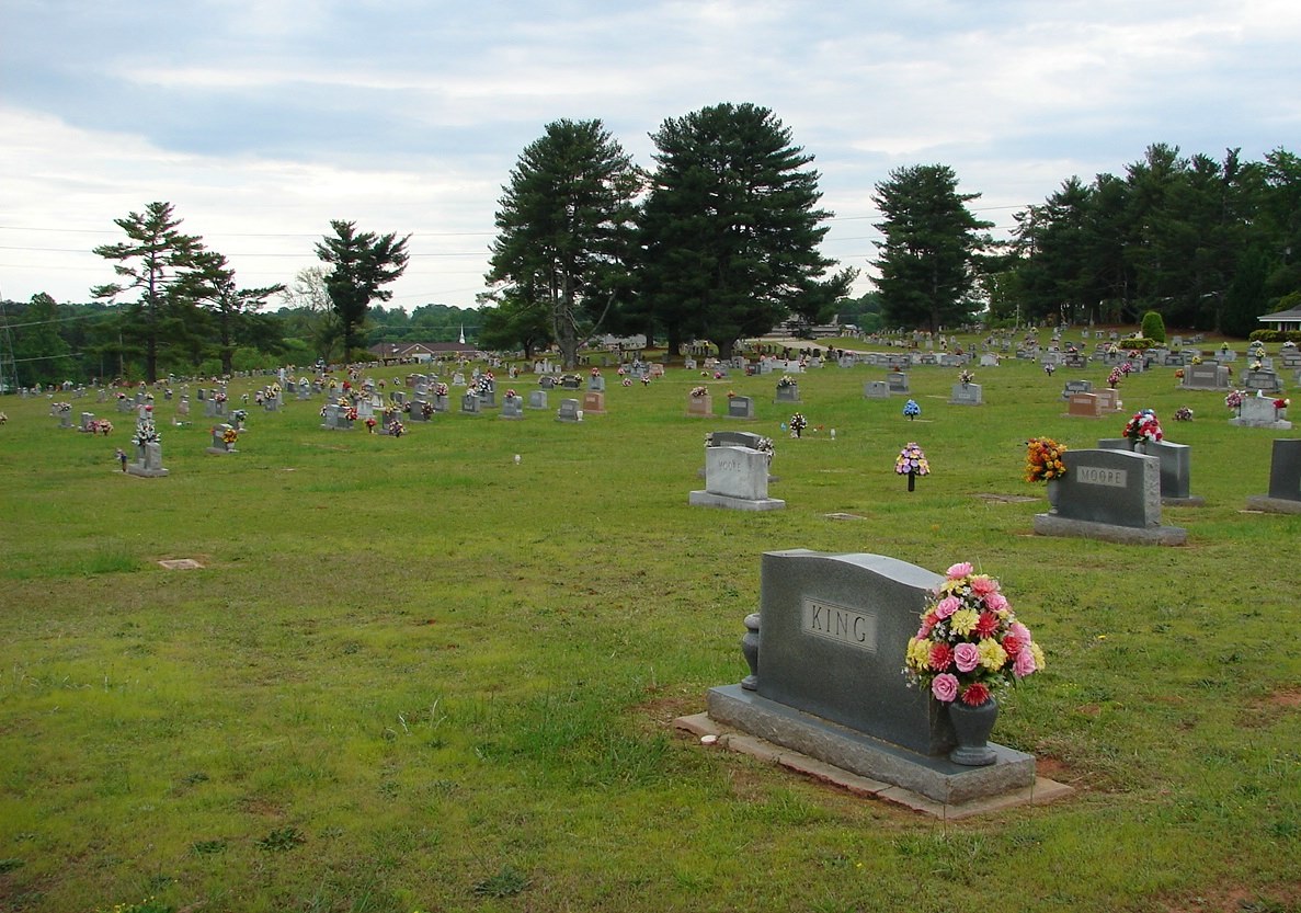 Greenlawn Memorial Park headstone and grounds