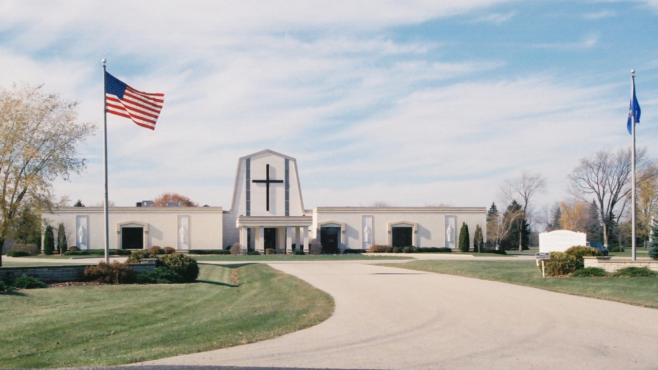Greenlawn Memorial Park headstone and grounds
