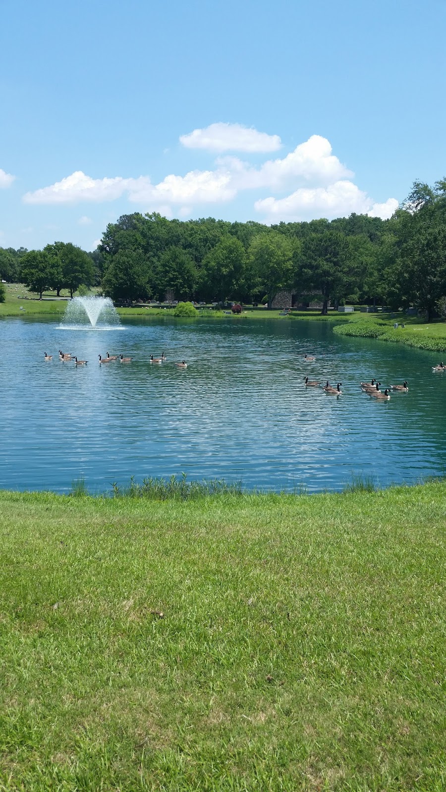 Greenwood Memorial Gardens cemetery grounds and headstones