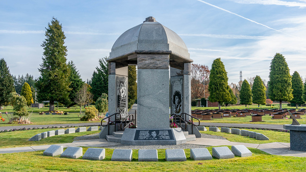Greenwood Memorial Park & Funeral Home cemetery grounds and headstones