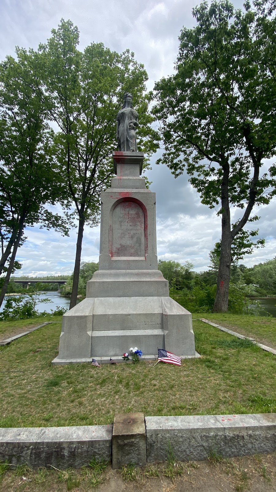 Hannah Duston Memorial Historic Site cemetery grounds and headstones