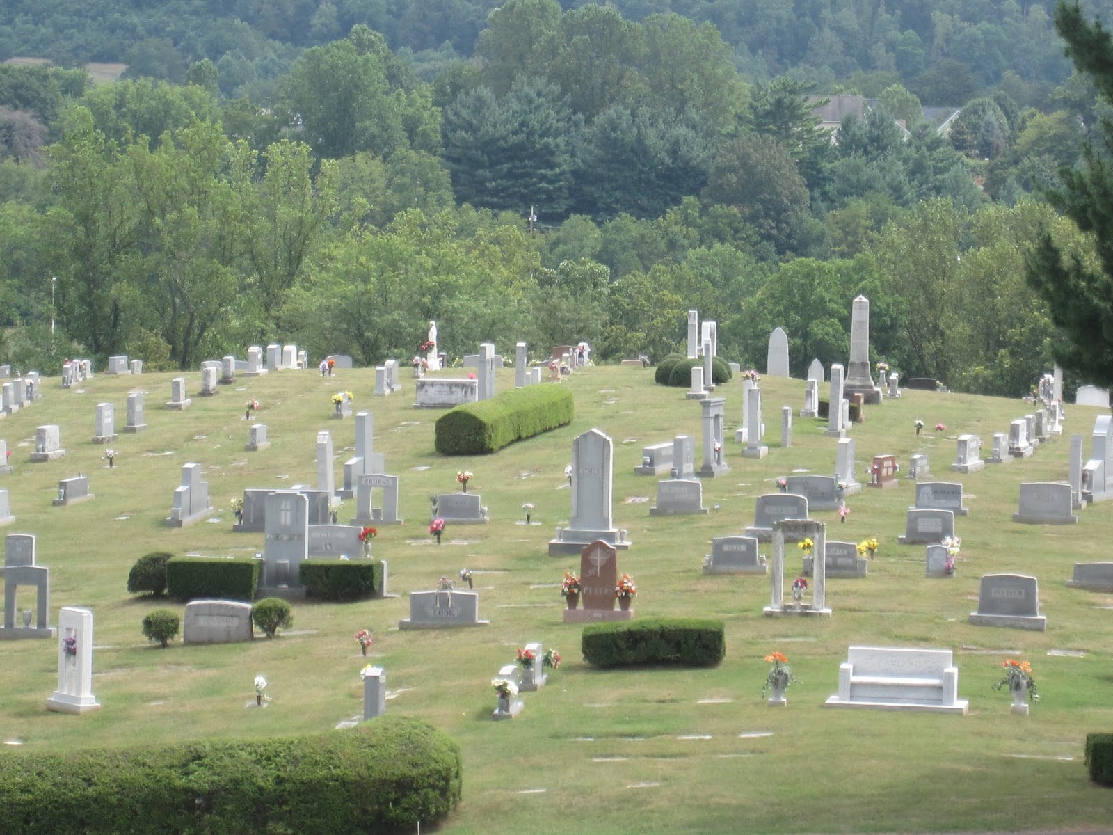 Happy Valley Memorial Park cemetery grounds and headstones