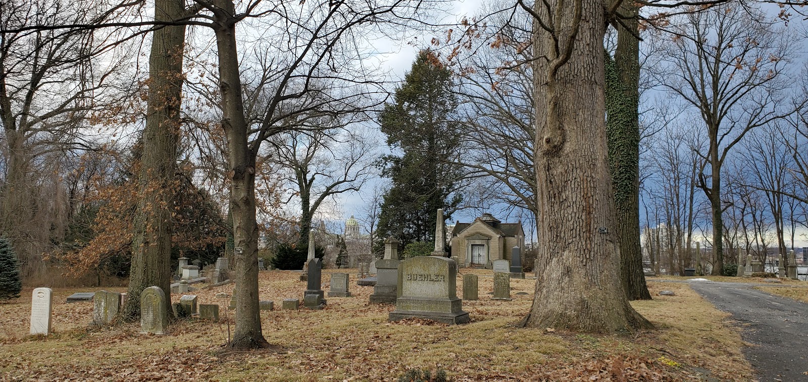 Harrisburg Cemetery Association cemetery grounds and headstones