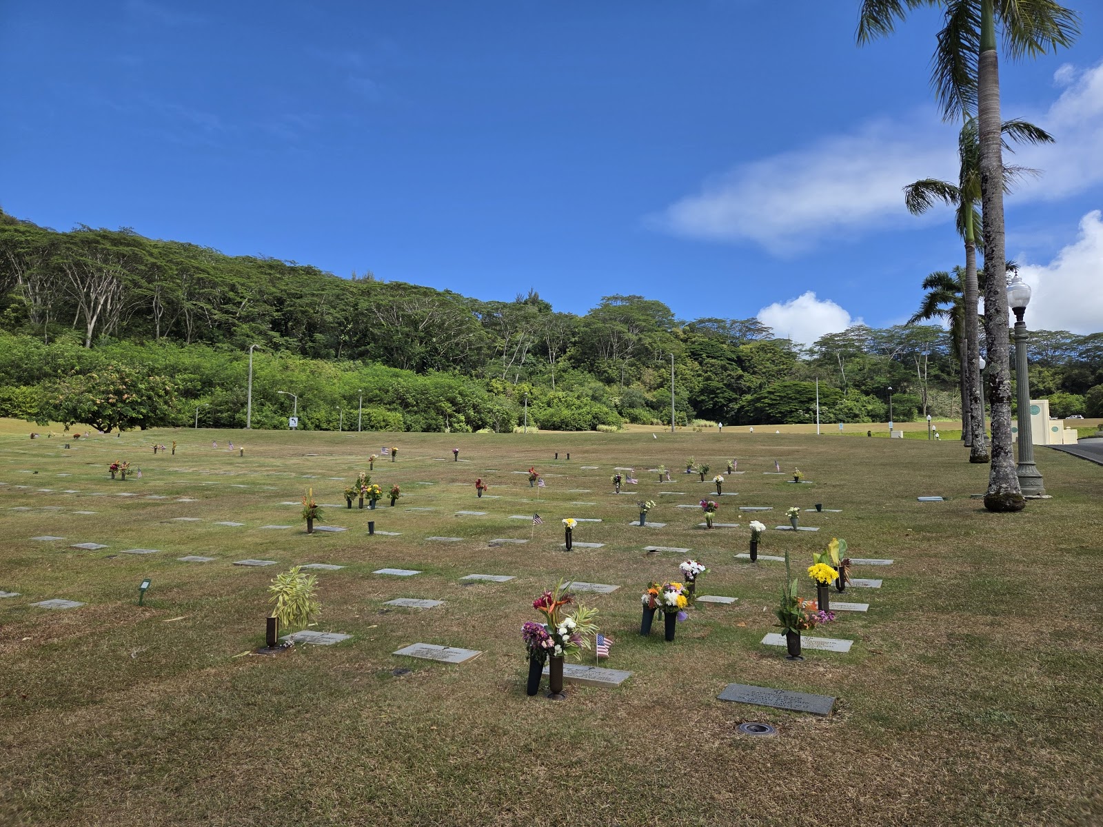 Hawaii State Veterans Cemetery headstone and grounds