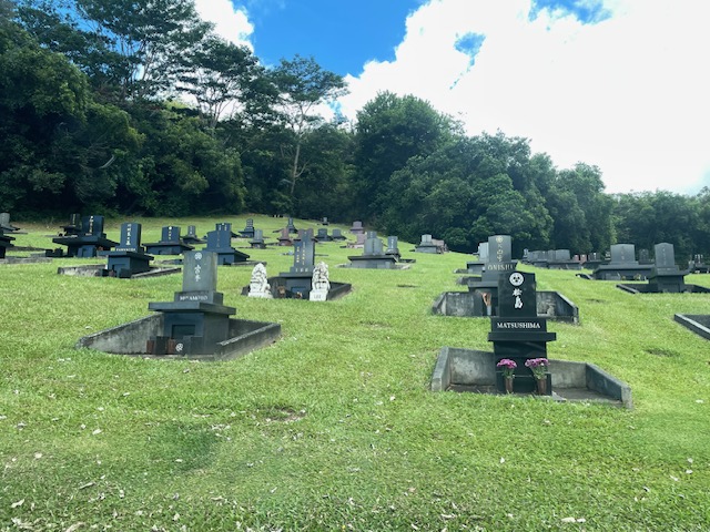 Hawaiian Memorial Park Mortuary cemetery grounds and headstones