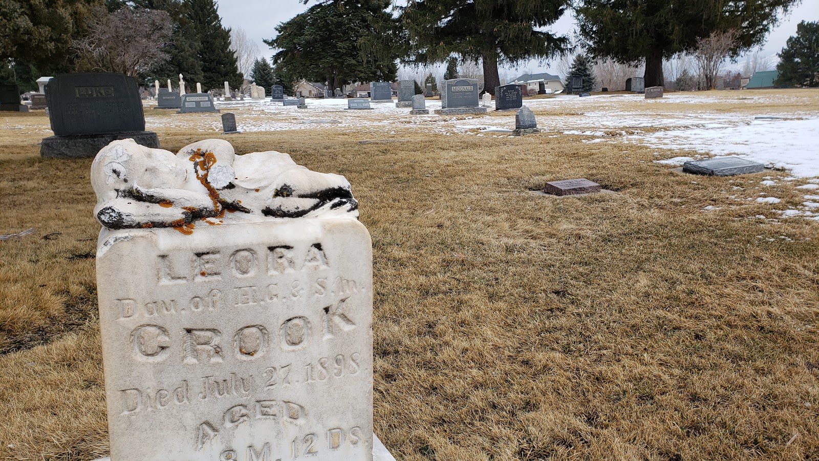 Heber City Cemetery headstone and grounds