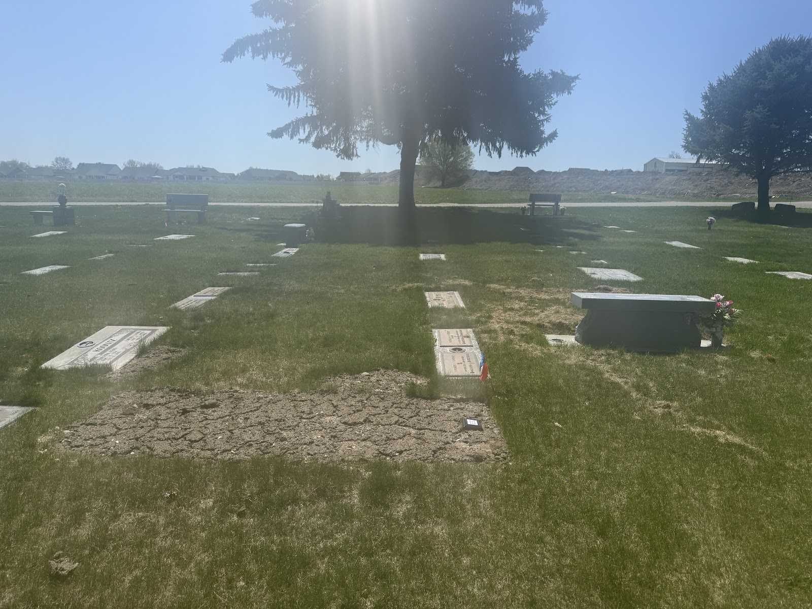Hillcrest Memorial Gardens cemetery grounds and headstones