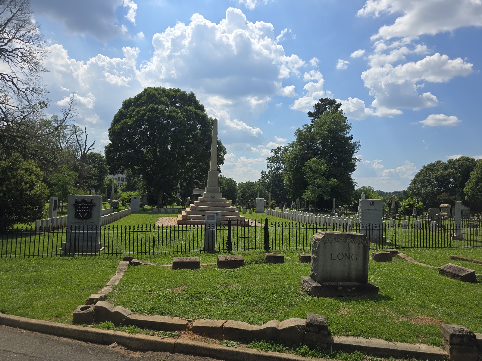 Historic Elmwood Pinewood Cemetery headstone and grounds