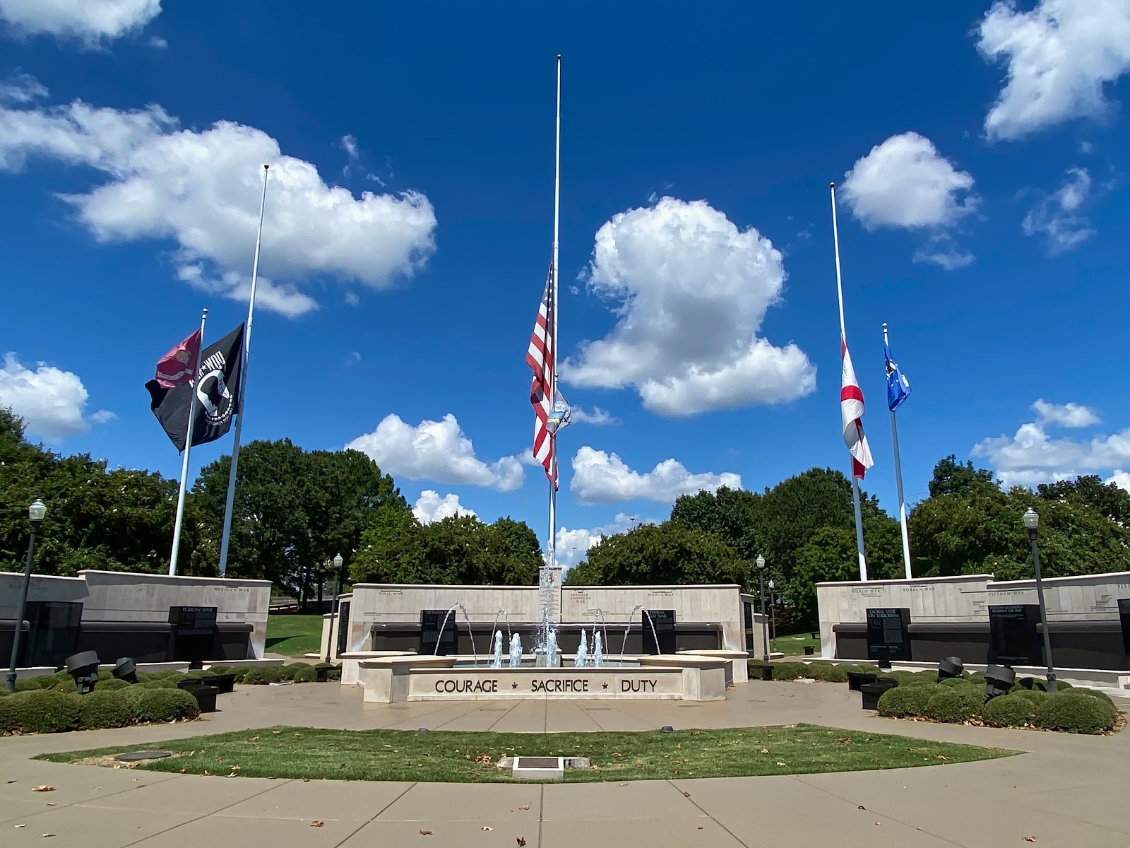 Huntsville Madison County Veterans Memorial cemetery grounds and headstones