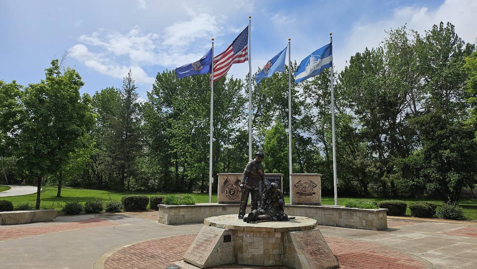 Idaho Fallen Firefighters Memorial Park cemetery grounds and headstones