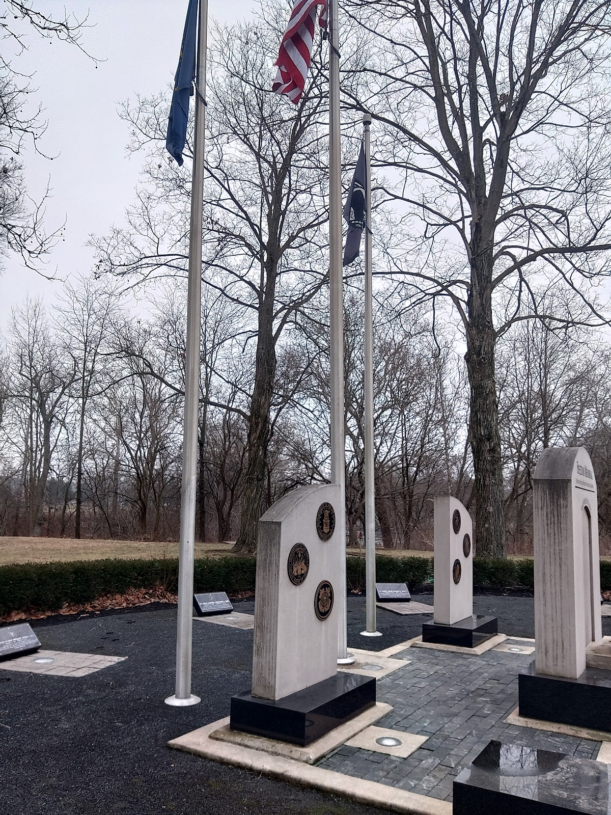Indiana Freedom Memorial cemetery grounds and headstones