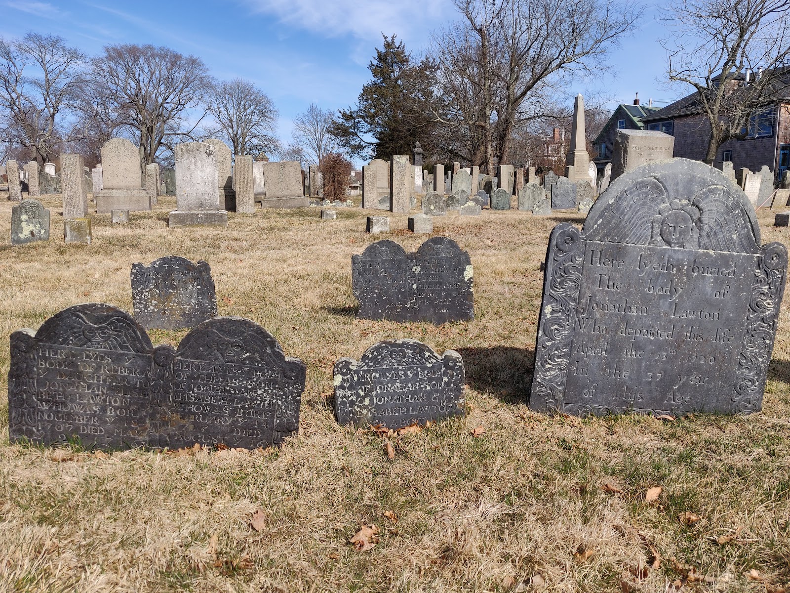 Island Cemetery cemetery grounds and headstones