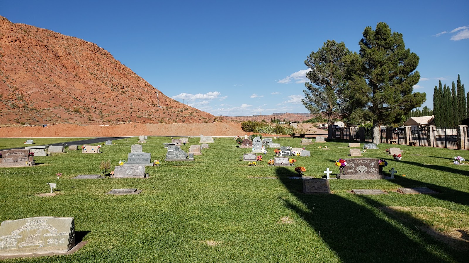 Ivins City Cemetery headstone and grounds