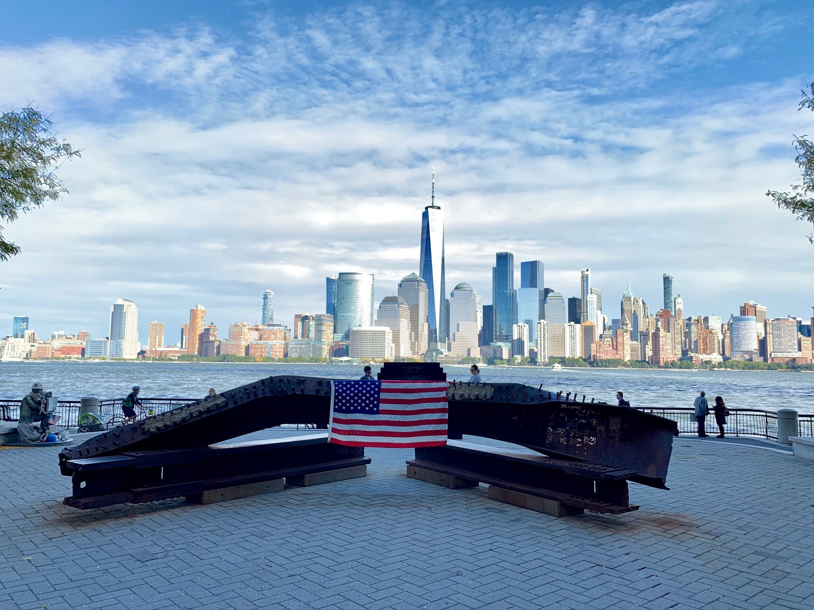 Jersey City 9/11 Memorial cemetery grounds and headstones