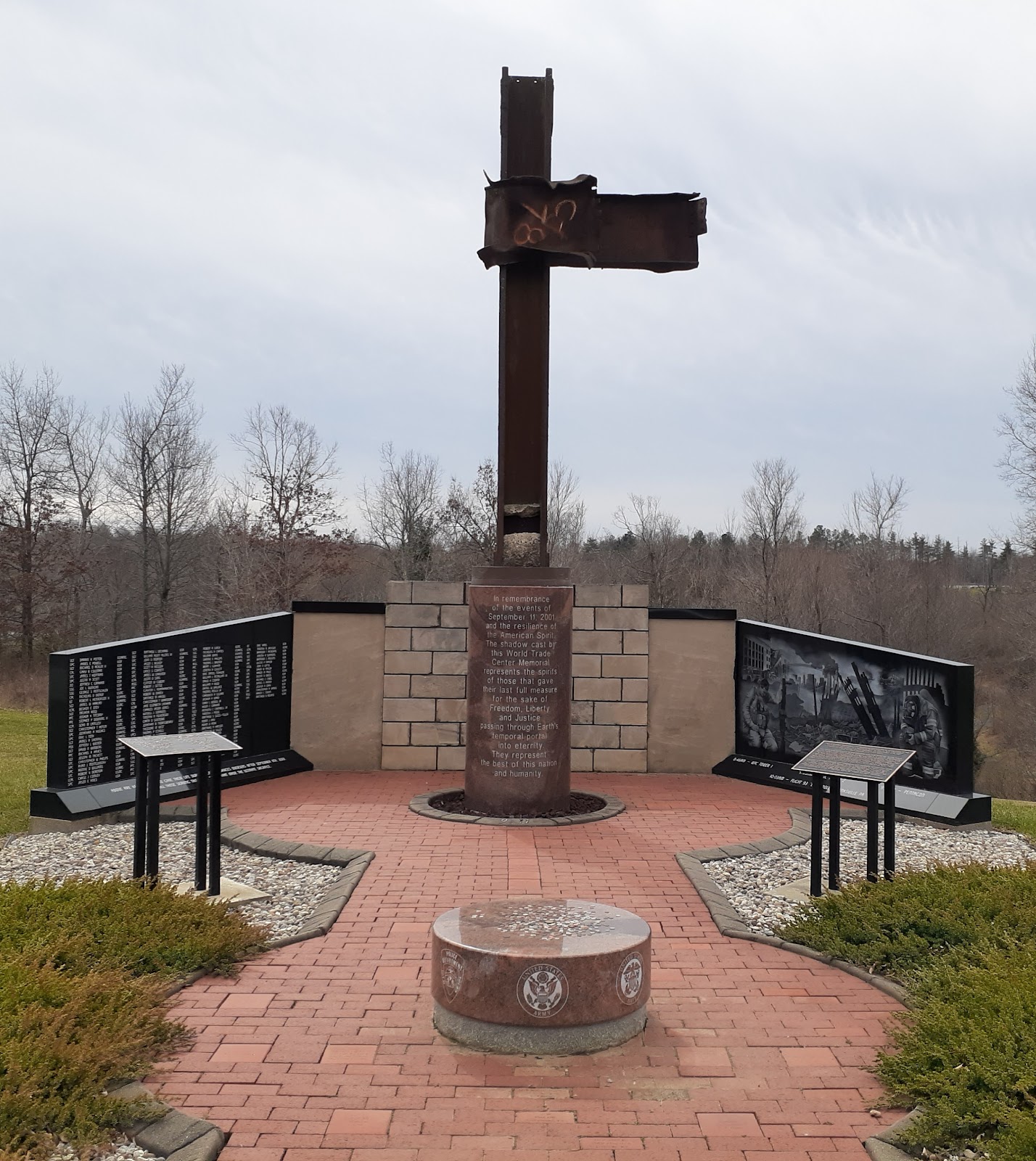 Kentucky September 11th Memorial cemetery grounds and headstones