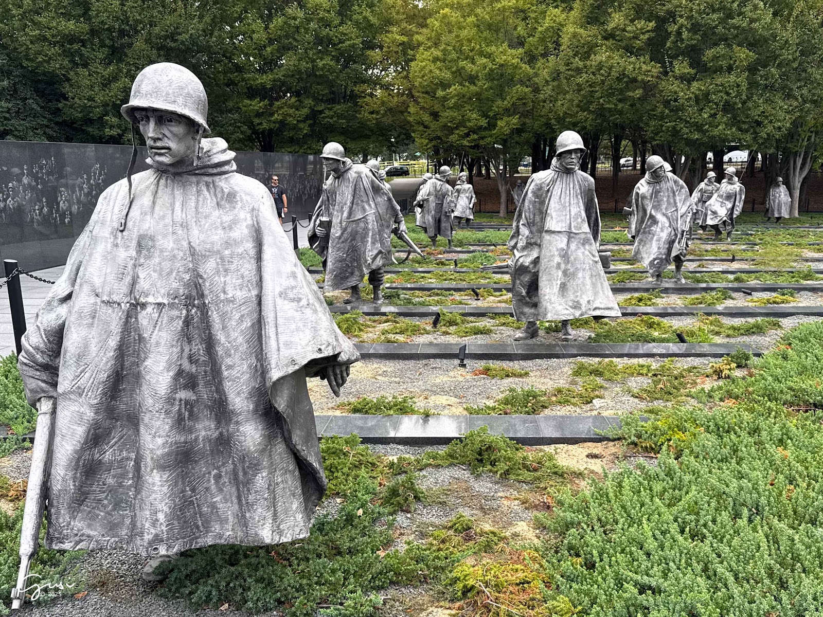 Korean War Veterans Memorial cemetery grounds and headstones