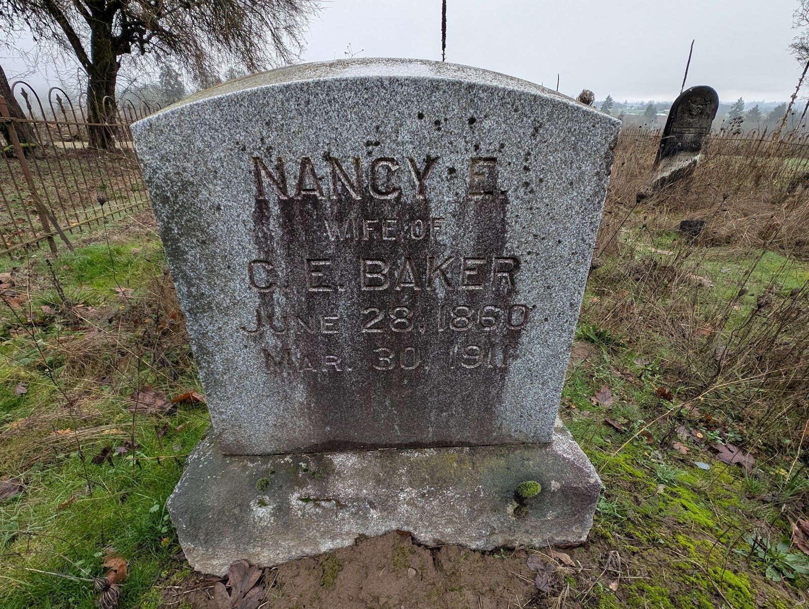 Lafayette Pioneer Cemetery cemetery grounds and headstones