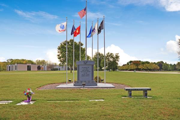 Lake View Memorial Park cemetery grounds and headstones