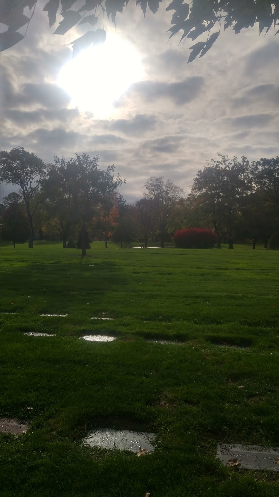 Lakewood Park Cemetery headstone and grounds