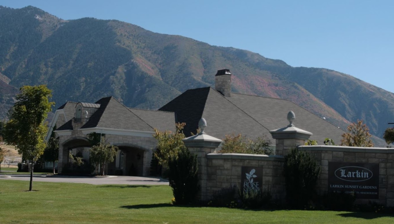Larkin Sunset Gardens headstone and grounds