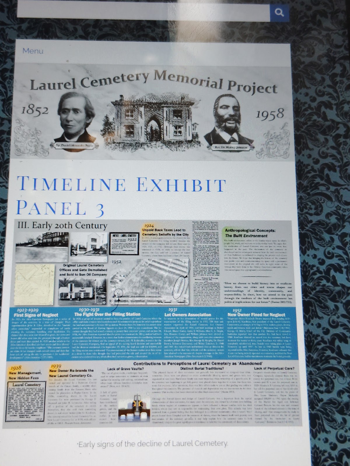 Laurel Cemetery cemetery grounds and headstones