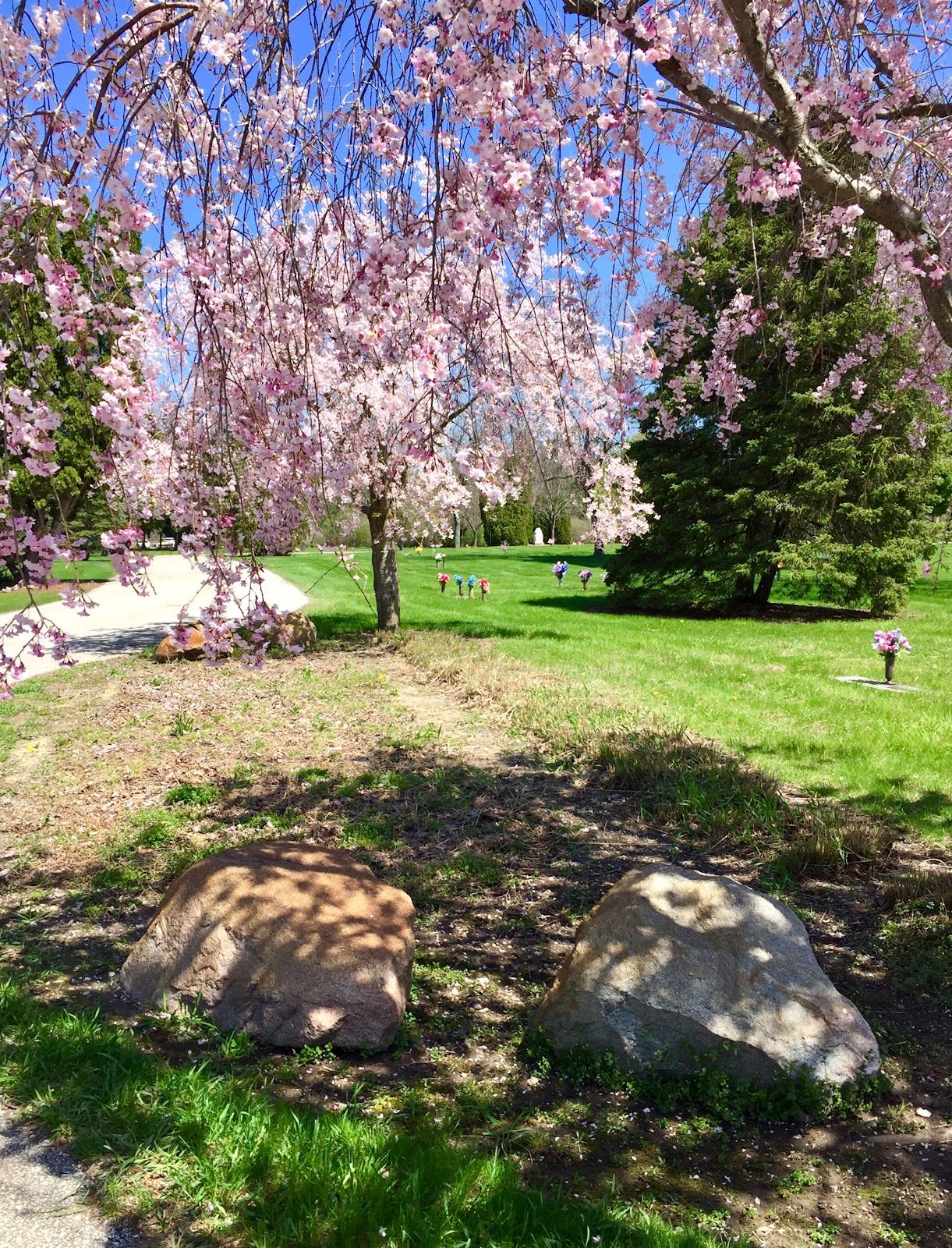 Lenawee Hills Memorial Park cemetery grounds and headstones