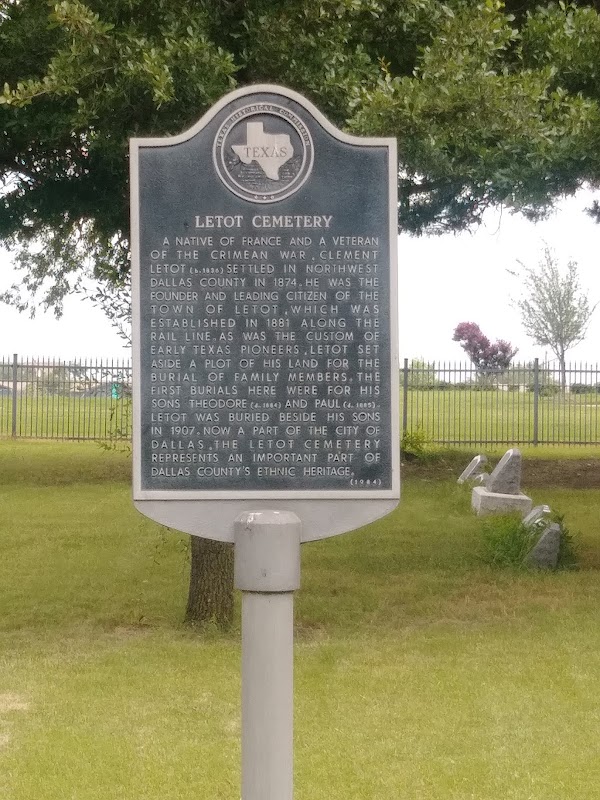 Letot Cemetery - Texas State Historical Marker grounds