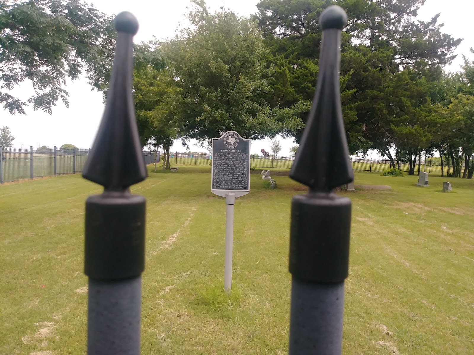 Letot Cemetery - Texas State Historical Marker cemetery grounds and headstones