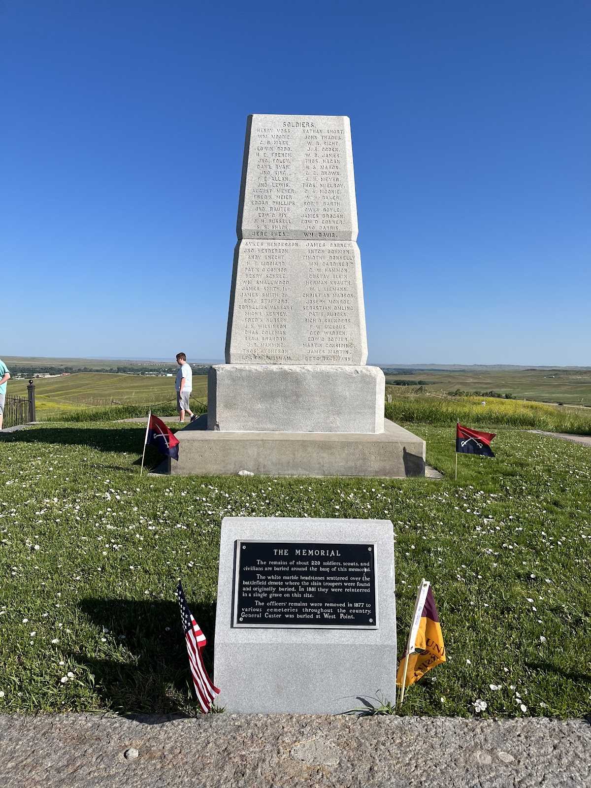 Little Bighorn Battlefield National Monument cemetery grounds and headstones