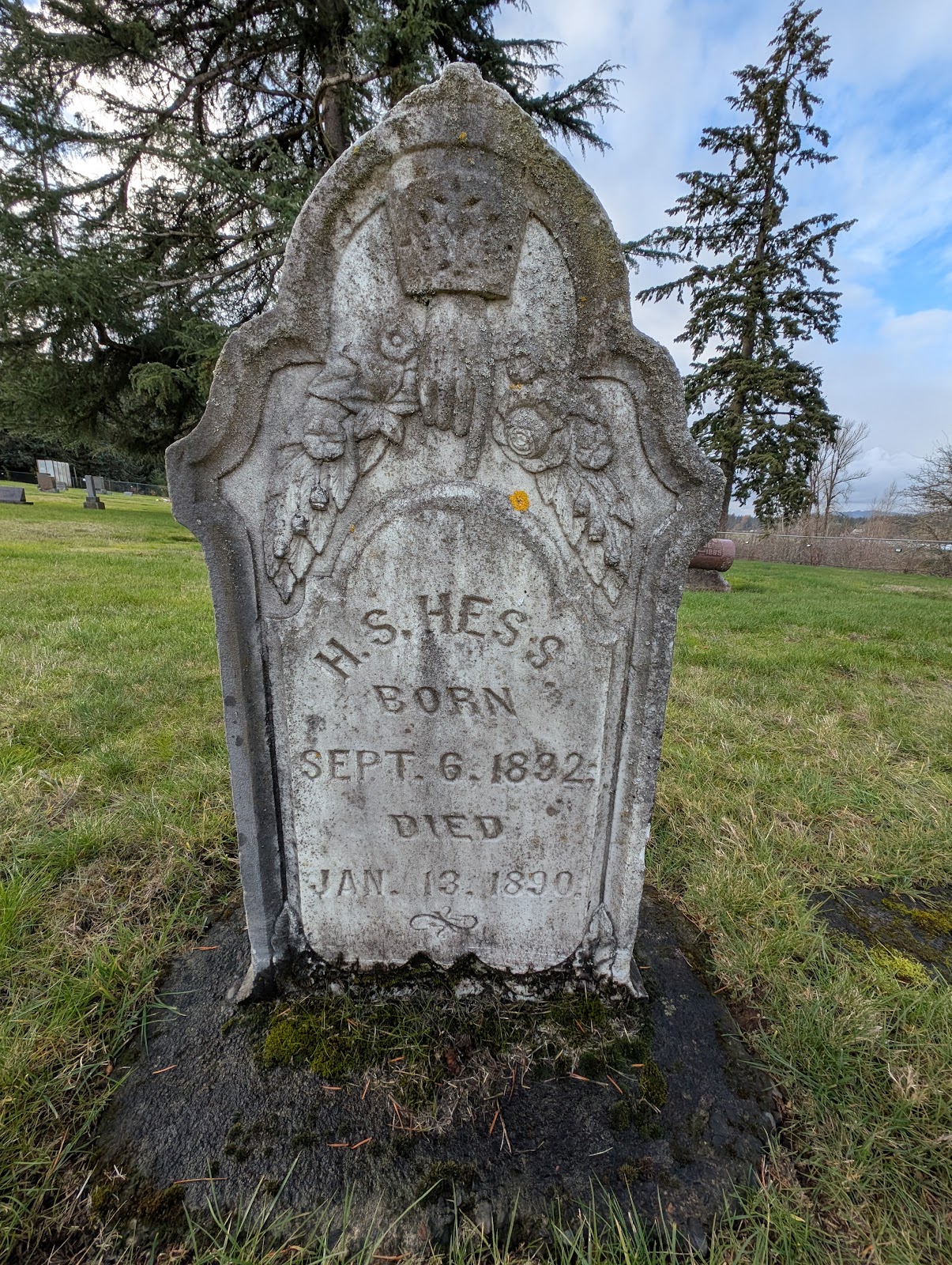 Logan Pleasant View Cemetery headstone and grounds