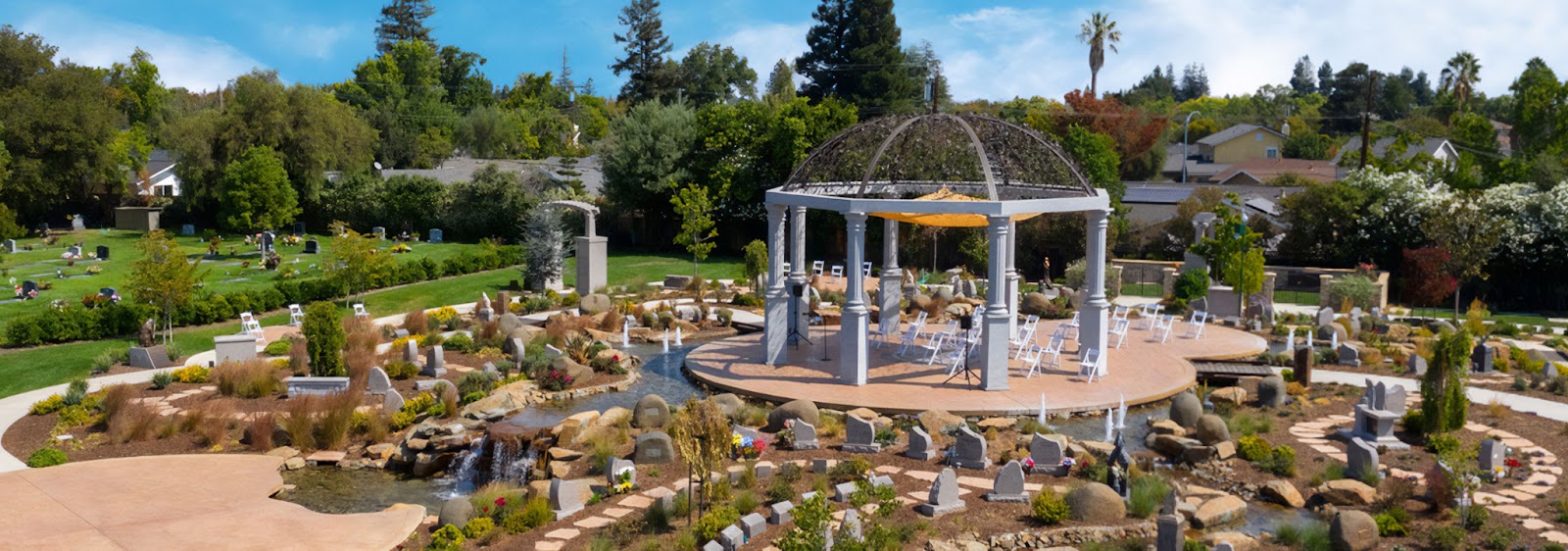 Los Gatos Memorial Park cemetery grounds and headstones