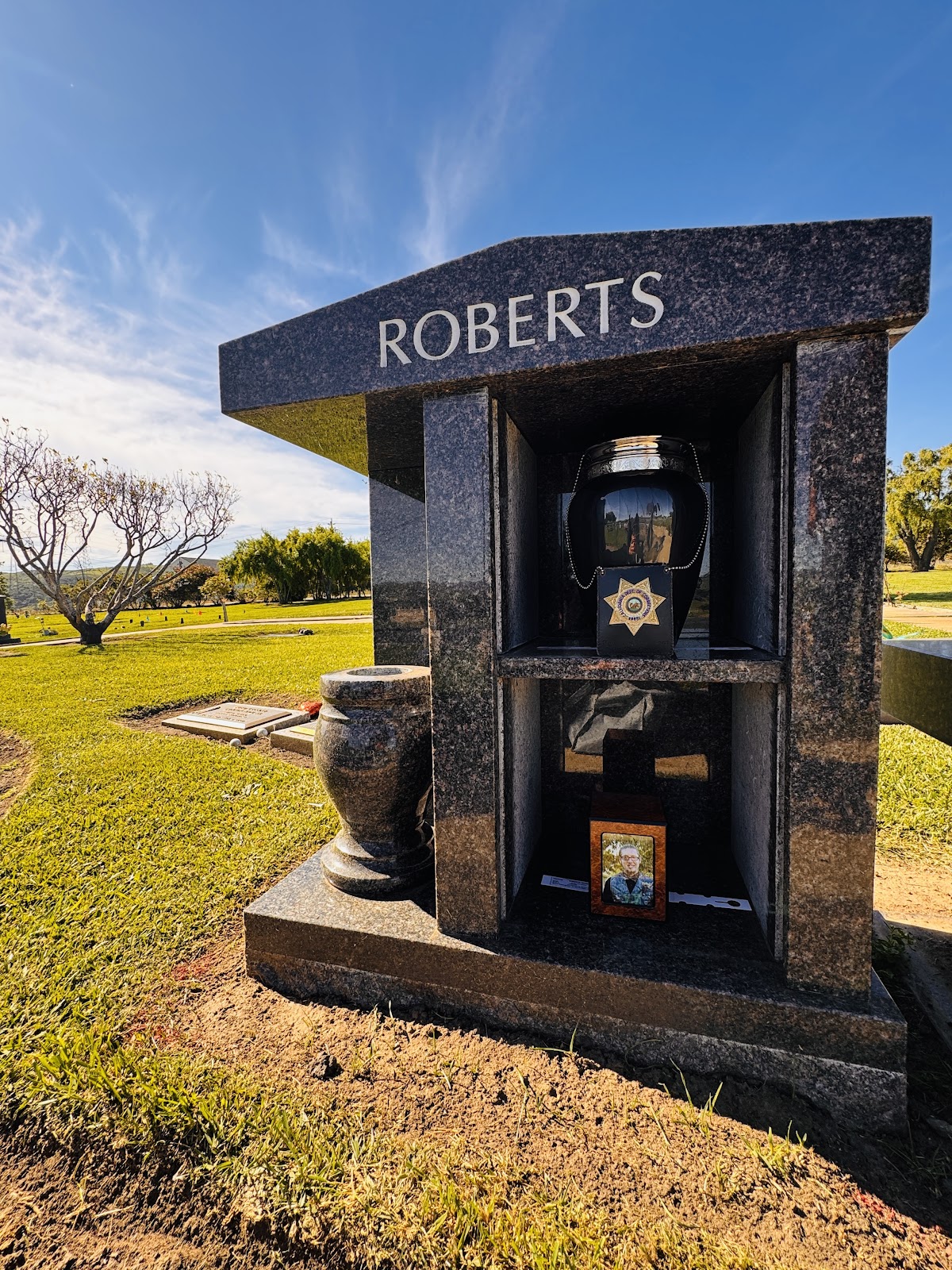 Los Osos Valley Memorial Park cemetery grounds and headstones