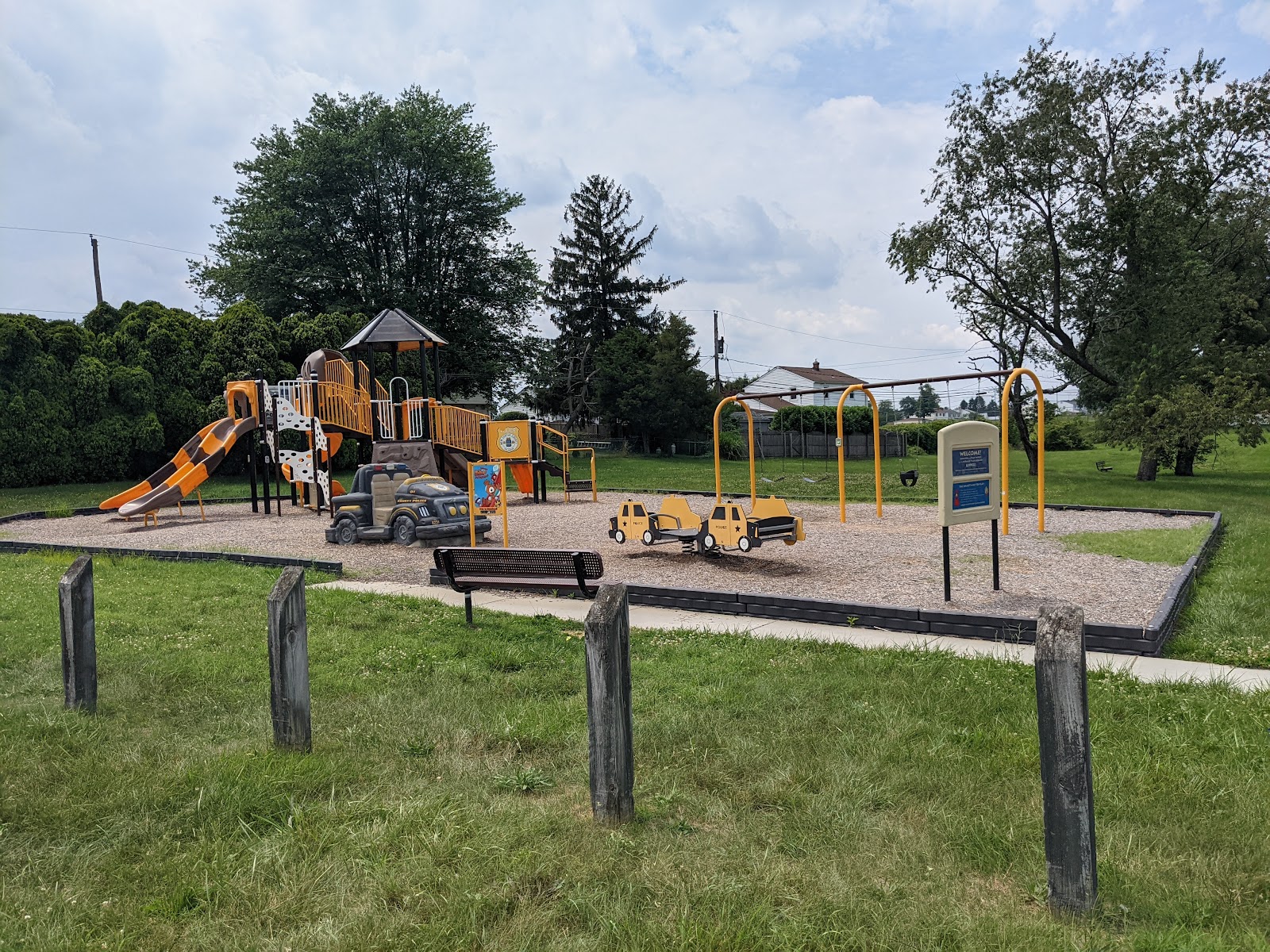 Lt. Szczerba Memorial Park Playground cemetery grounds and headstones