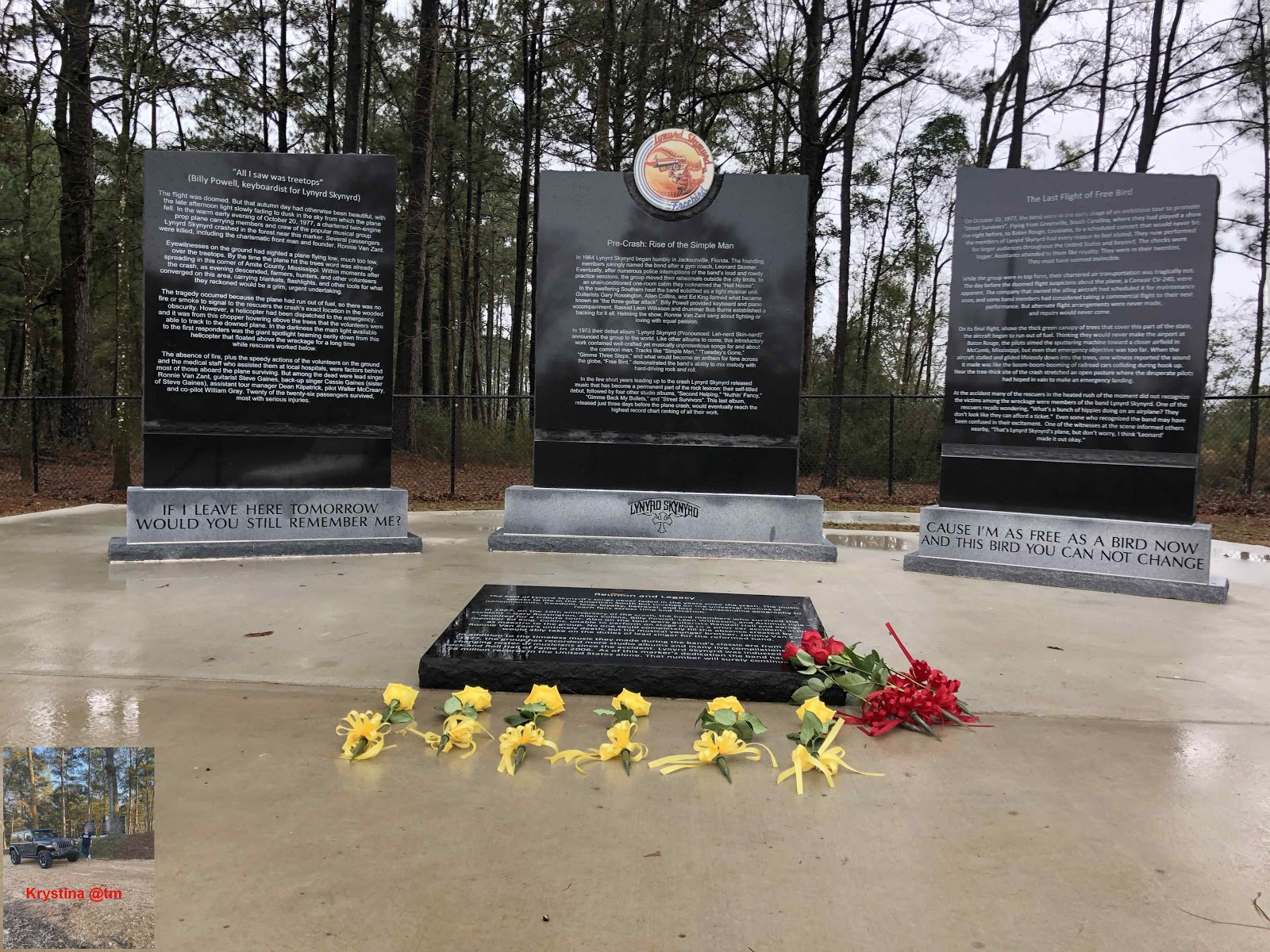Lynyrd Skynyrd Monument Site cemetery grounds and headstones