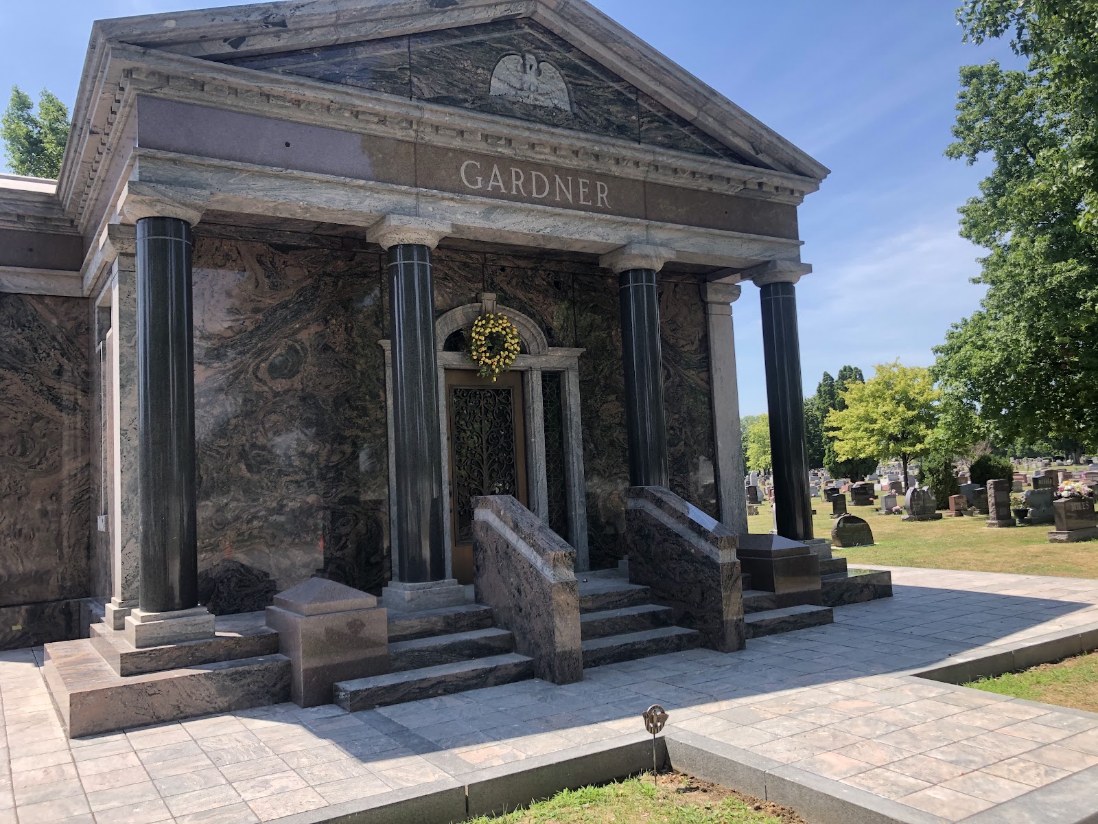 Maple Grove Cemetery headstone and grounds