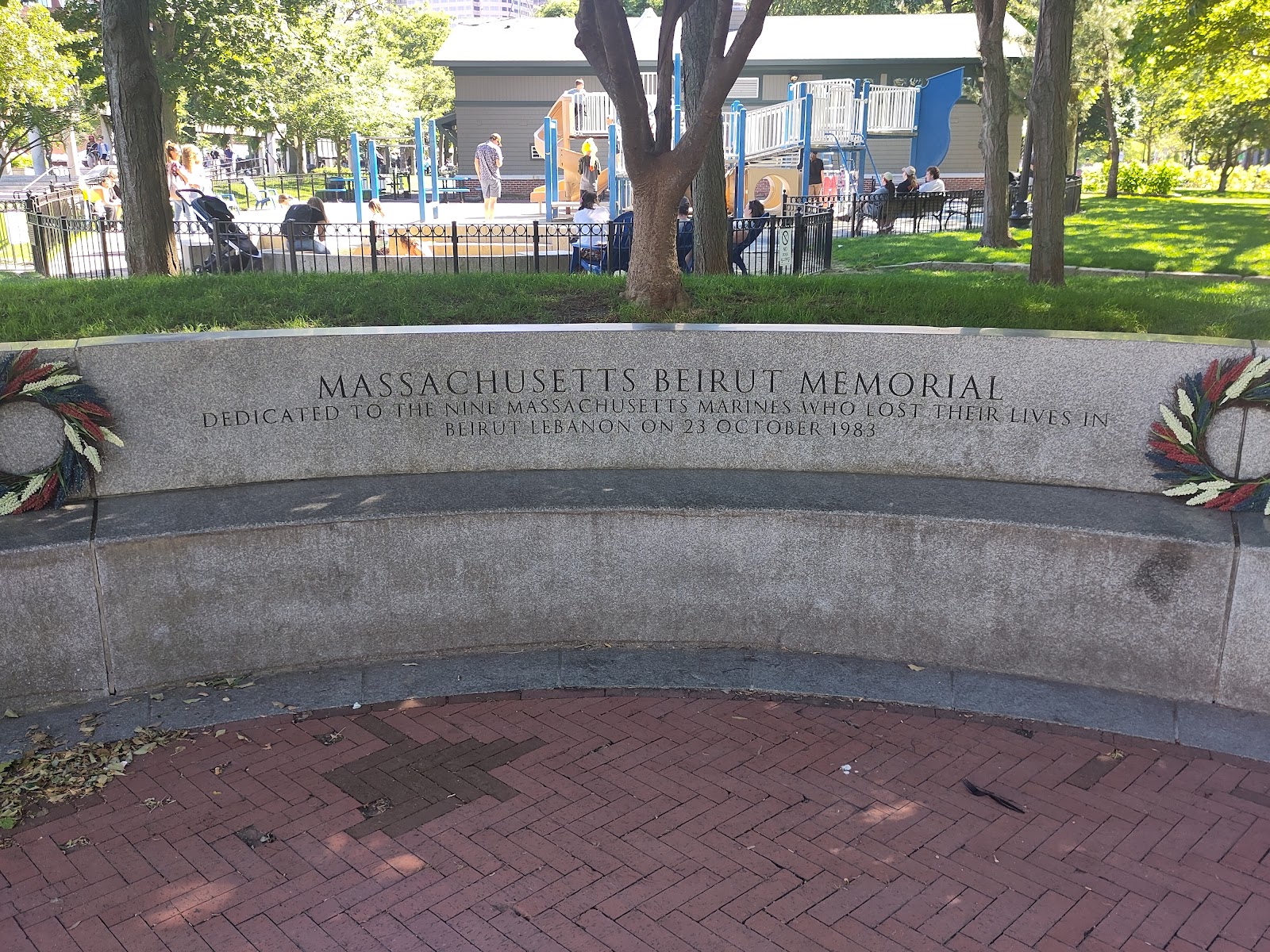 Massachusetts Beirut Memorial cemetery grounds and headstones