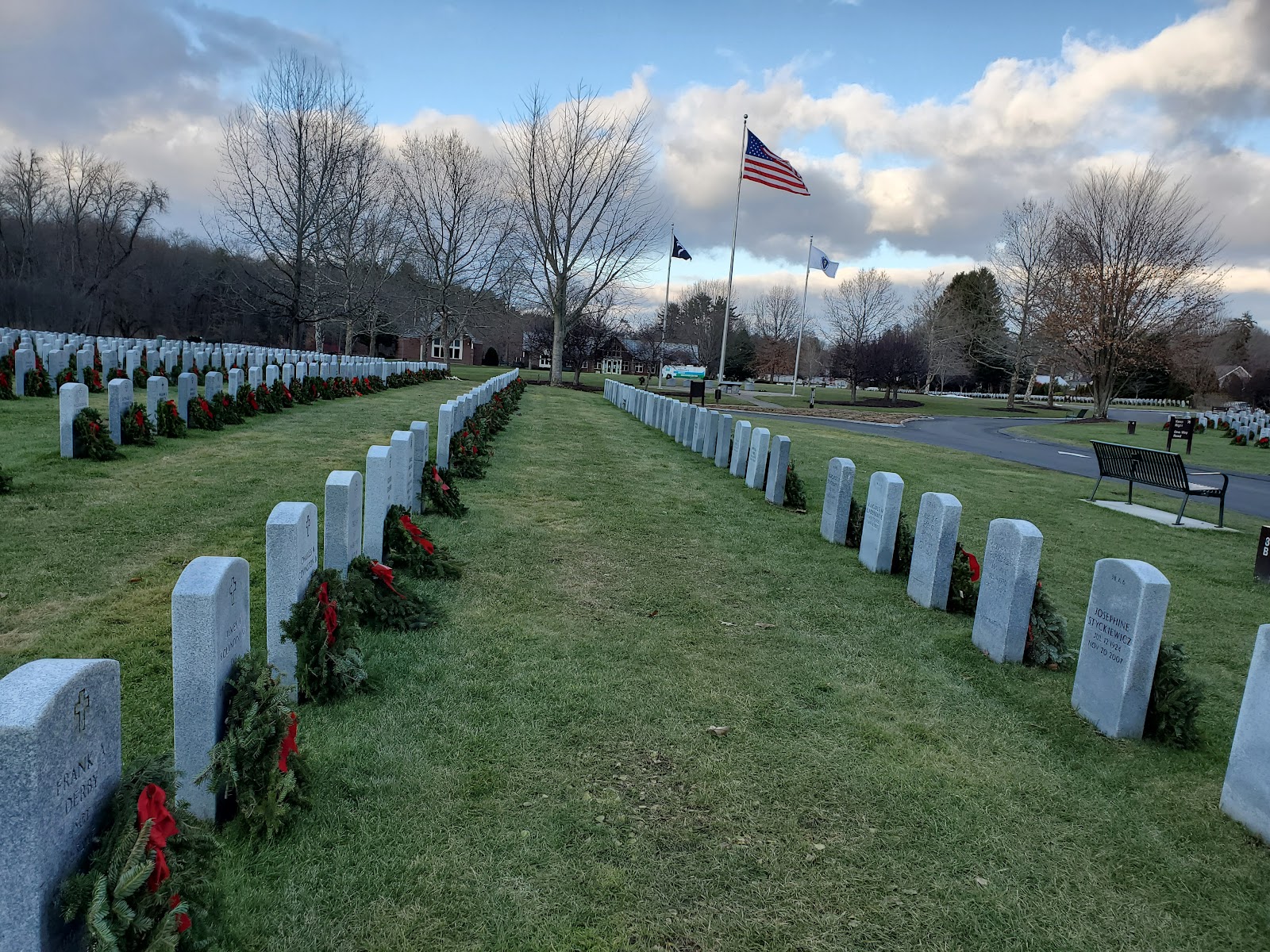 Massachusetts Veterans Memorial Cemetery cemetery grounds and headstones