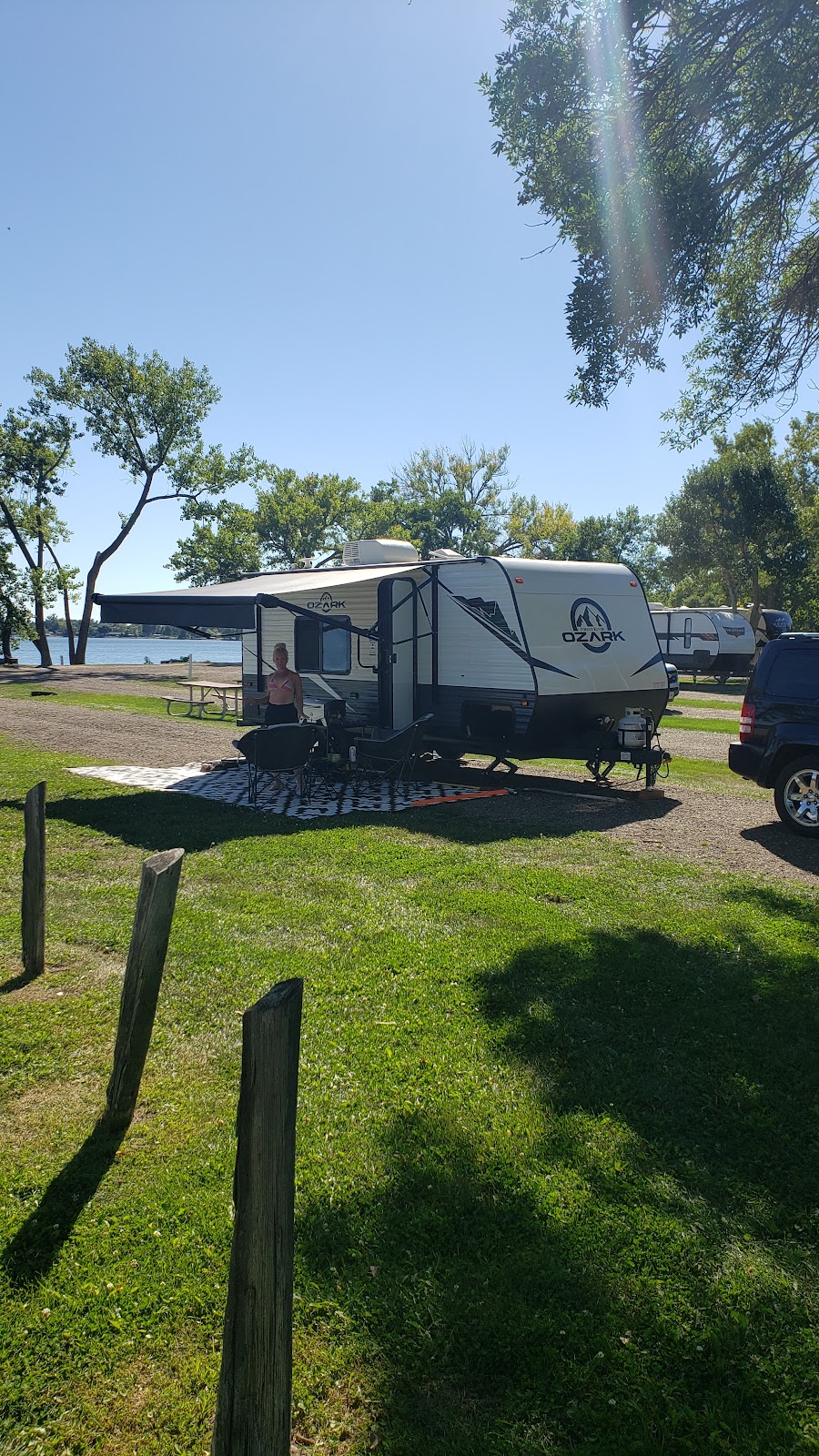 Memorial Park Camping Area cemetery grounds and headstones