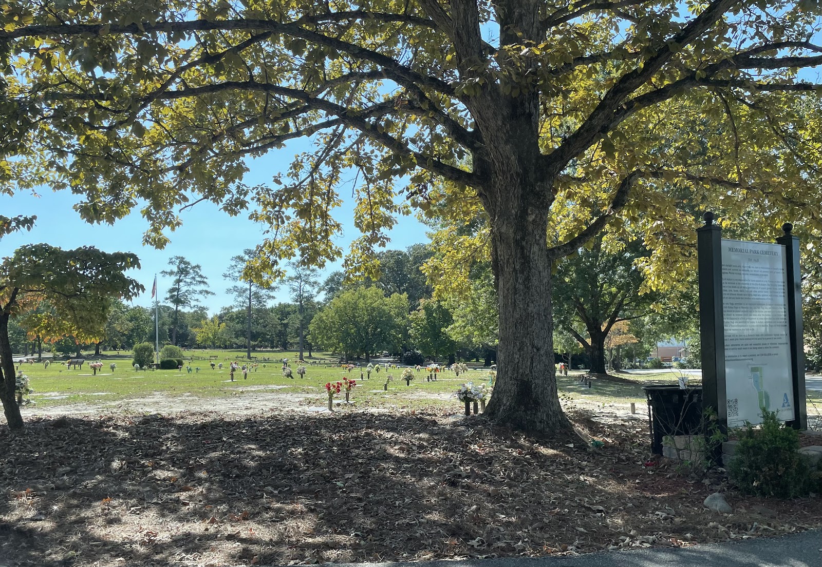 Memorial Park Cemetery cemetery grounds and headstones