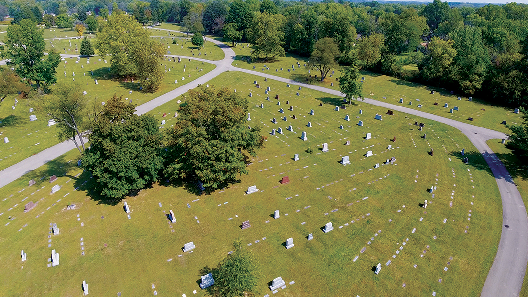 Memorial Park Cemetery - Washington Park Cemetery Association cemetery grounds and headstones