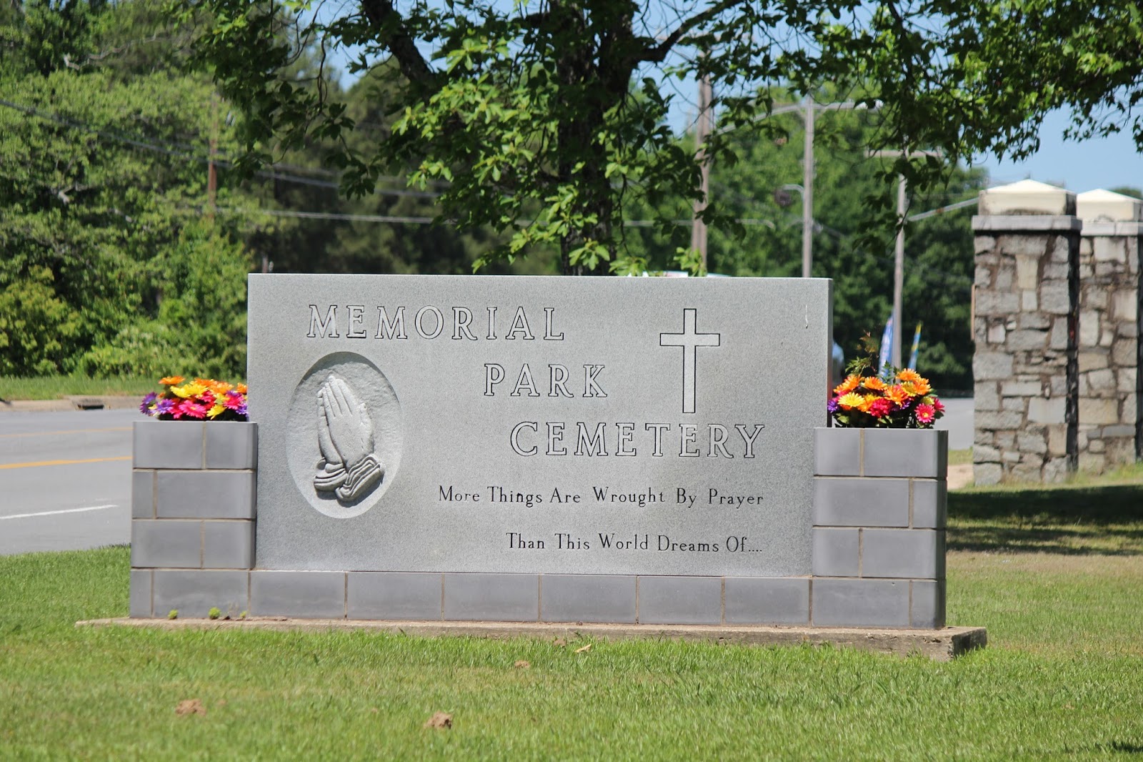 Memorial Park Cemetery cemetery grounds and headstones